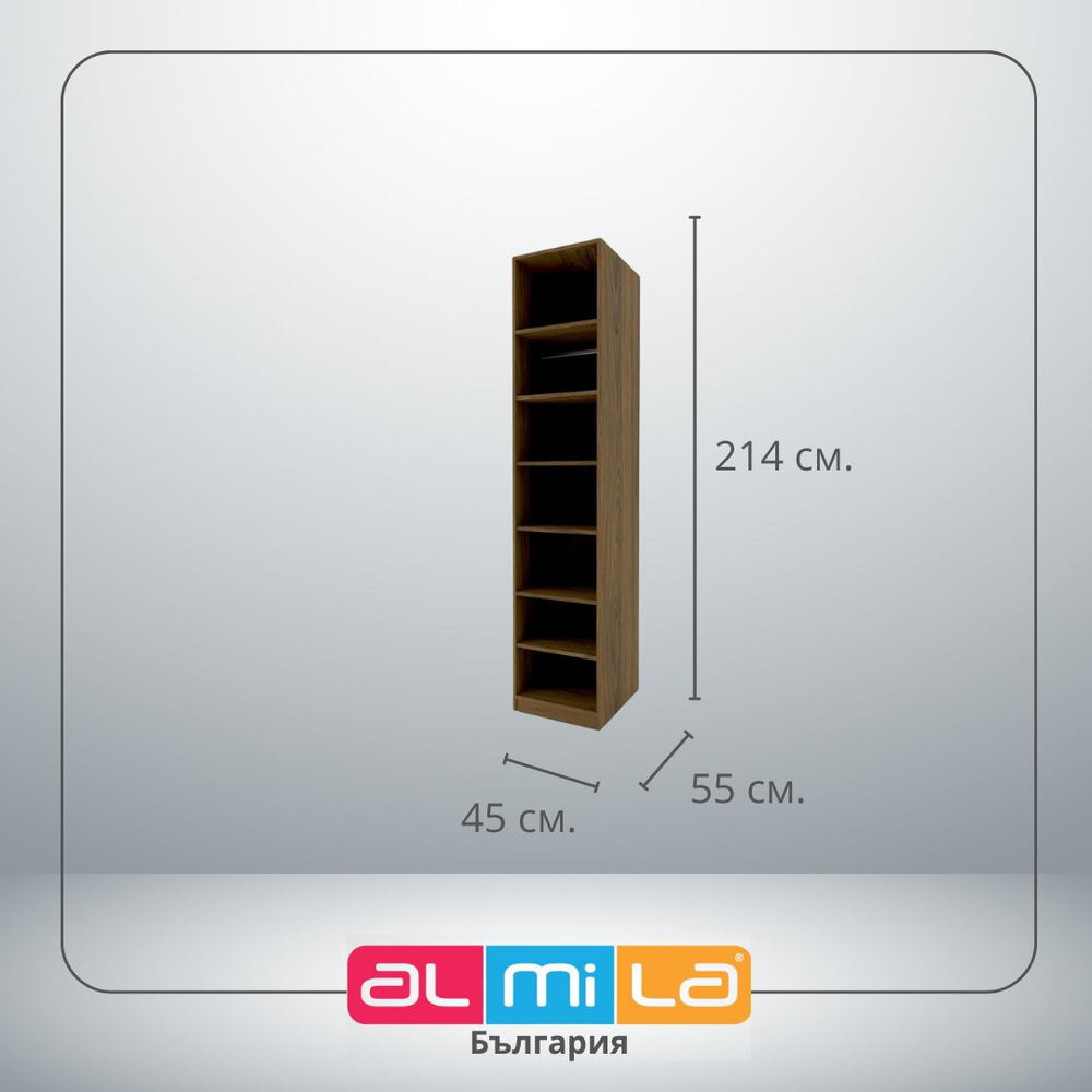 Корпус за еднокрилен детски гардероб PLUS  - орех