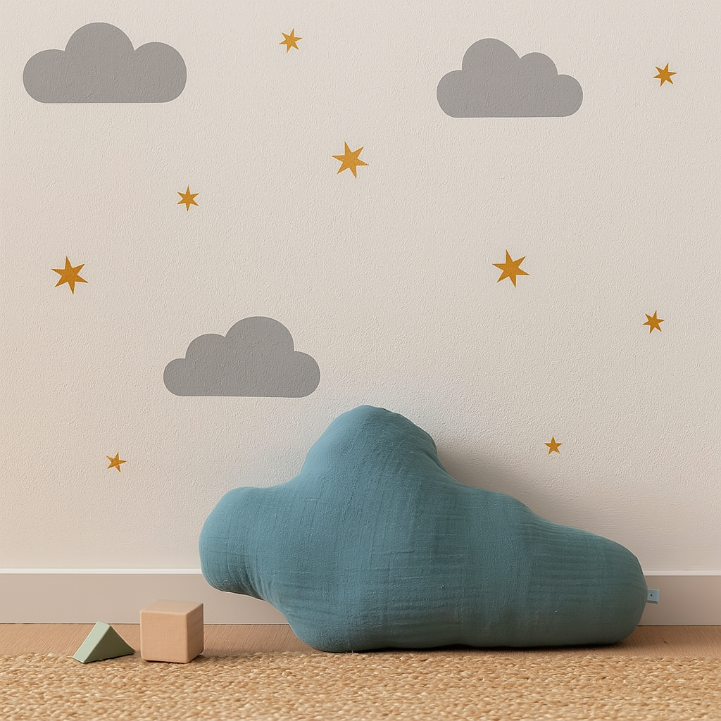 Декоративна възглавничка Blue cloud (65x35 см) за детска стая