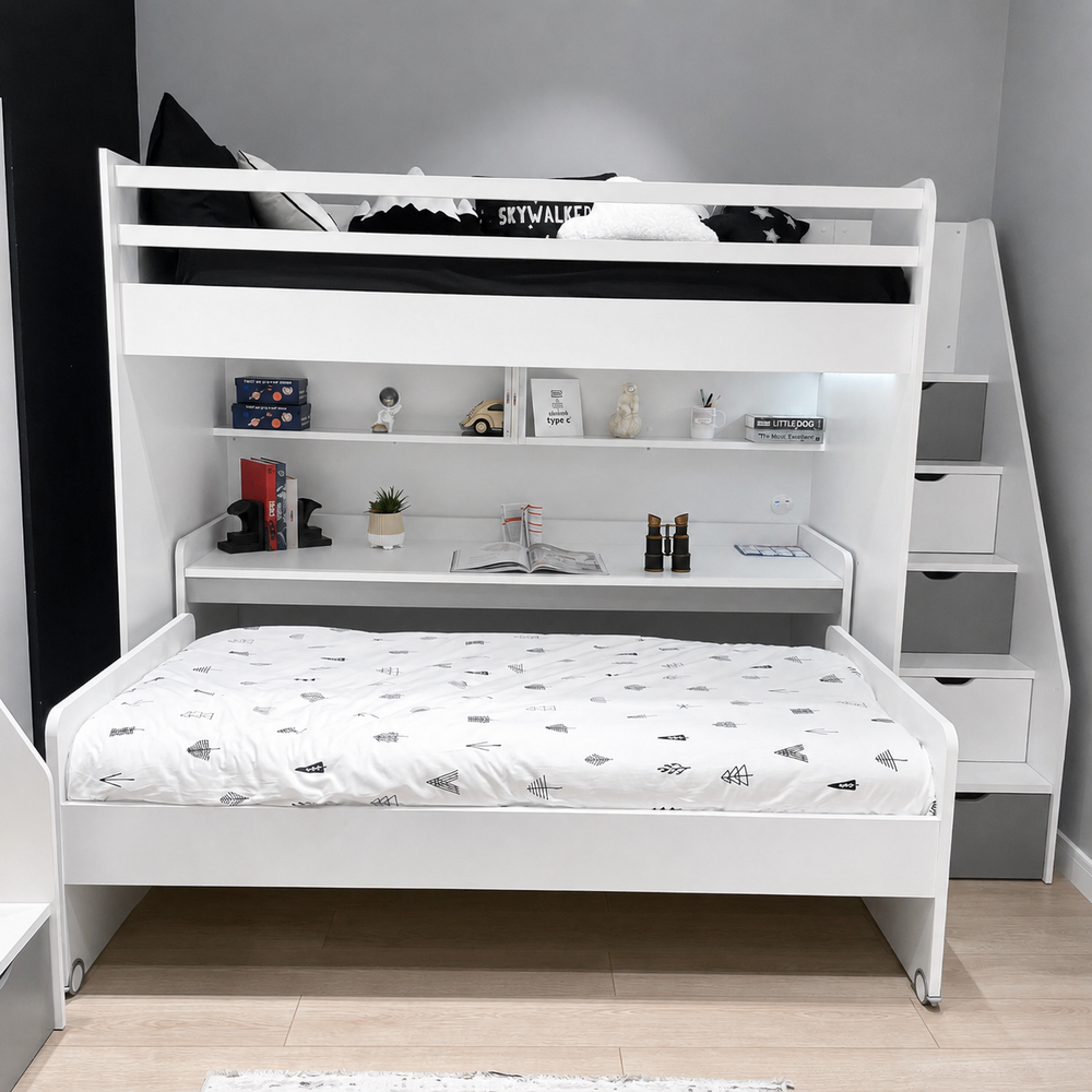 Горно легло Neo Grey (90x200 см) като решение за две нива на сън