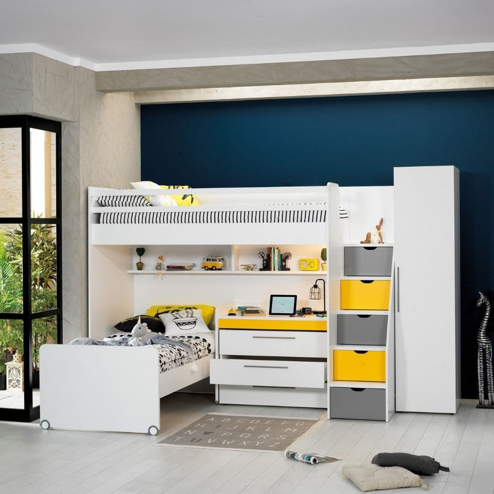 Горно легло Neo Yellow (90x200 см) в модерен детски интериор