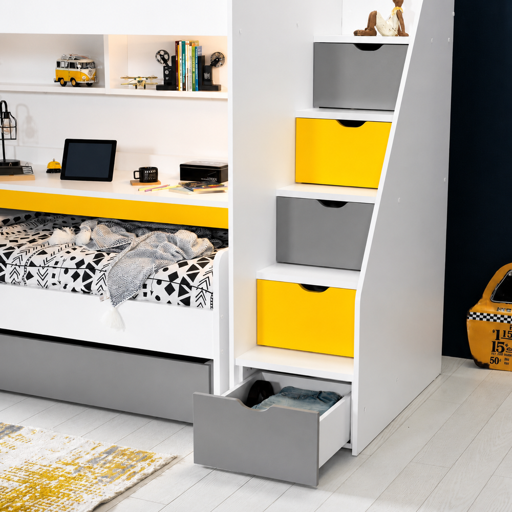 Горно легло Neo Yellow (90x200 см) с детайл от изработката