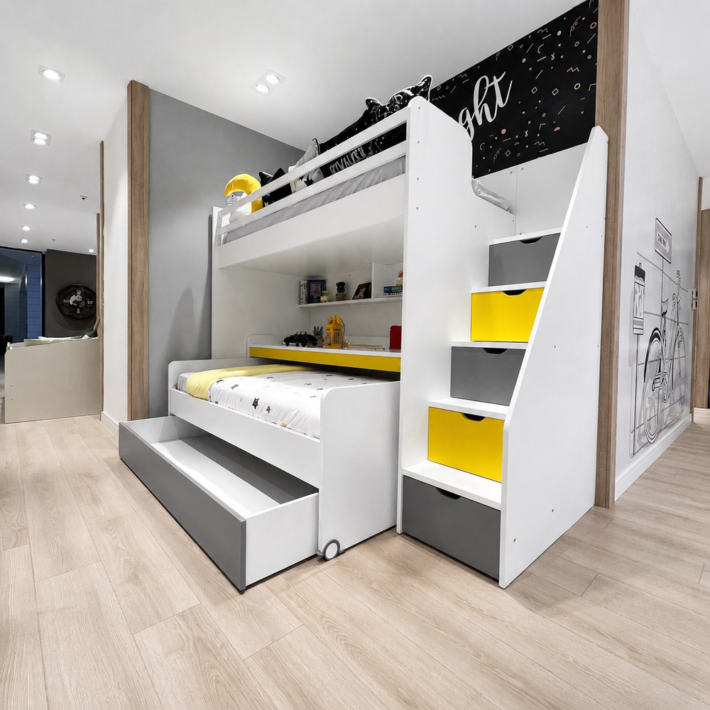Горно легло Neo Yellow (90x200 см) като решение за две нива на сън