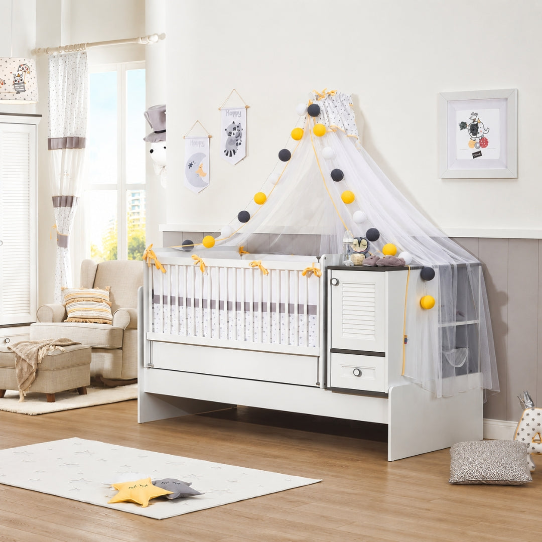 Трансформираща бебешка кошара Mia Baby 80x180 с плот за повиване